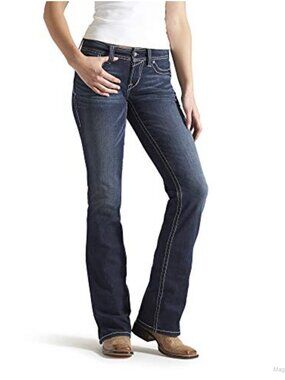Women's Mid Rise Boot Cut Stretch Denim Jeans